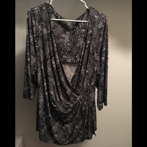 Lane Bryant 22/24 faux wrap top lace